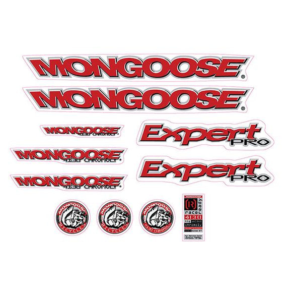 1997 Mongoose - Expert Pro - Red Silver Decal set