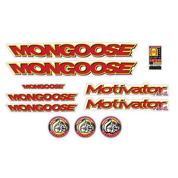 1997 Mongoose Motivator Mini Decal set BMX Products USA