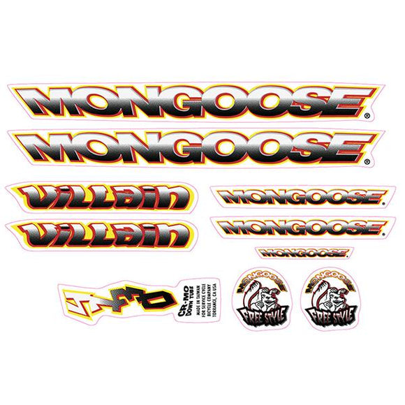 1997 Mongoose - Villain Red Yellow - Decal set