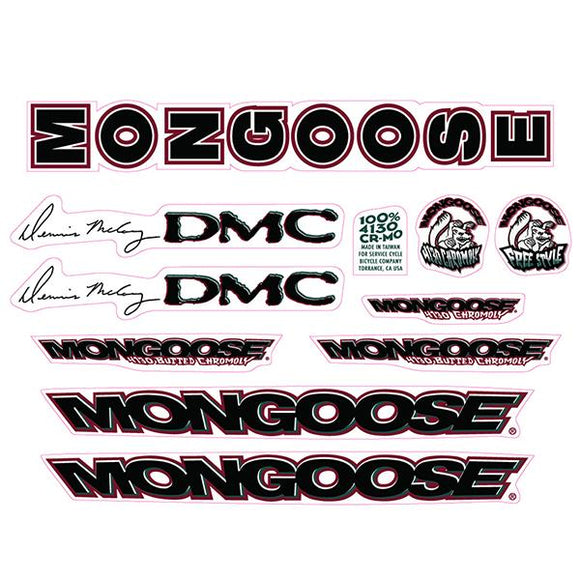 1998 Mongoose - DMC - Maroon Green Black - Decal set
