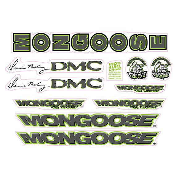 Mongoose - 1998 DMC - Lime Green Grey Black - Decal set