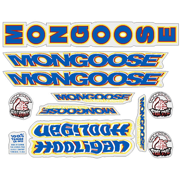 1998 Mongoose - Hooligan for Black frame - Decal set | BMX