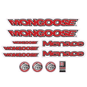 1998 Mongoose - Menace for chrome frame - Decal set