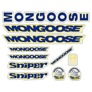 1998 Mongoose - Sniper for black frame- Decal set