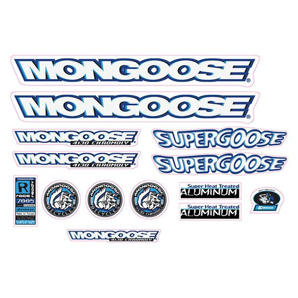 1998 Mongoose Supergoose for polished frame Decal set BMX