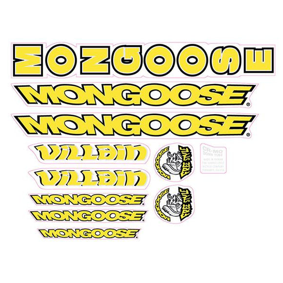 1998 Mongoose - Villain for Green frame - Decal set