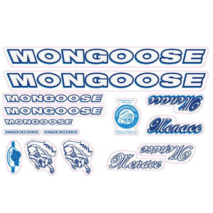 1999 Mongoose - Menace - Blue White - Decal set