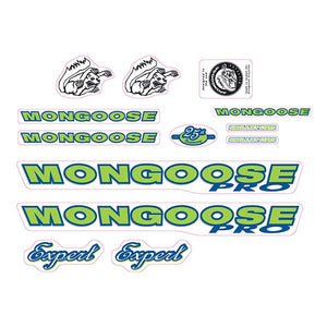 1999 Mongoose - PRO Expert for chrome frame - Decal set