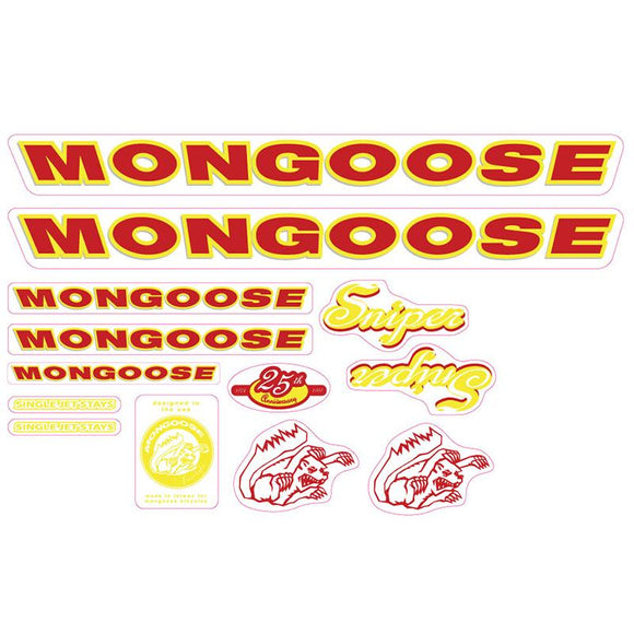 1999 Mongoose - Sniper for Black and Chrome frames - Decal set