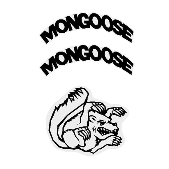 Mongoose - Mid school Stem cap and threadless cap decals BLACK decal
