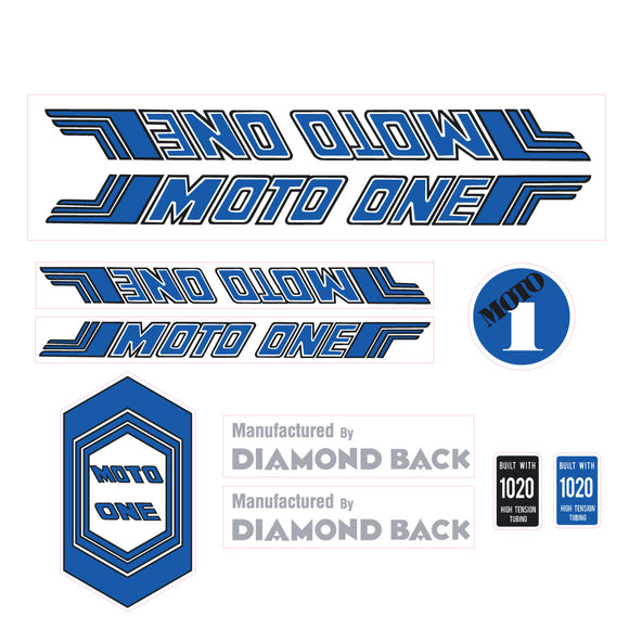 Diamond Back - Moto ONE blue decal set