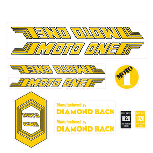 Diamond Back - Moto ONE yellow decal set