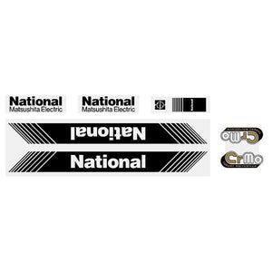 Tange - National Matsushita Black Decal Set Old School Bmx Decal-Set