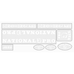 Pro Neck - National Pro - Long  Clear on white decal set