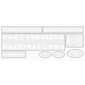 Pro Neck - National Pro - Standard White on clear decal set