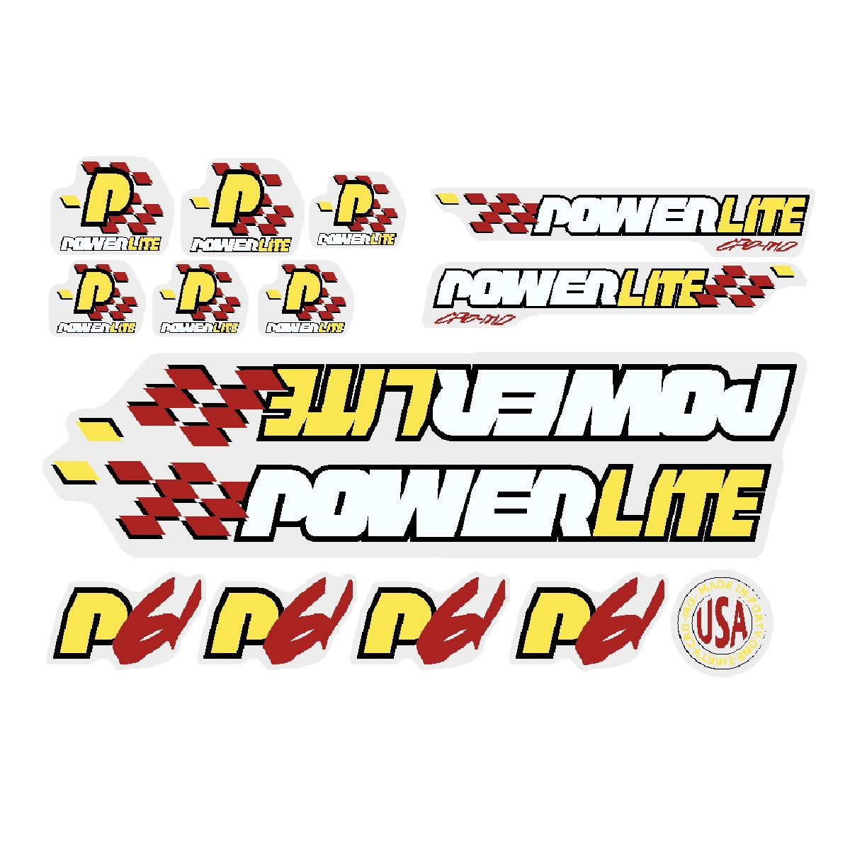 Powerlite P61 clear decal set BMX Products USA