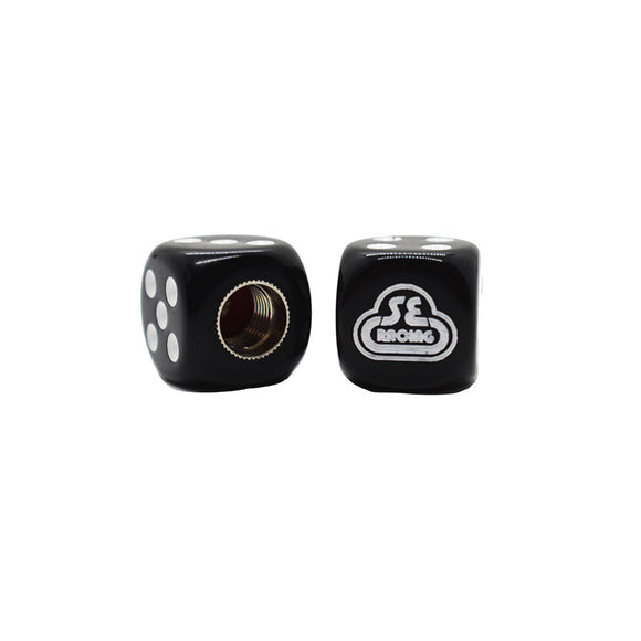 SE Racing Dice Tire Valve Caps (Pair) - Black