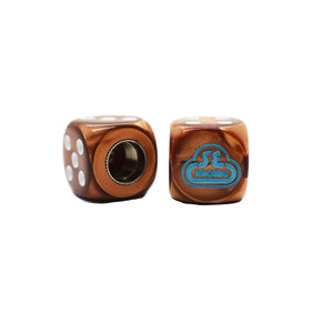 SE Racing Dice Tire Valve Caps (Pair) - Brown-Blue