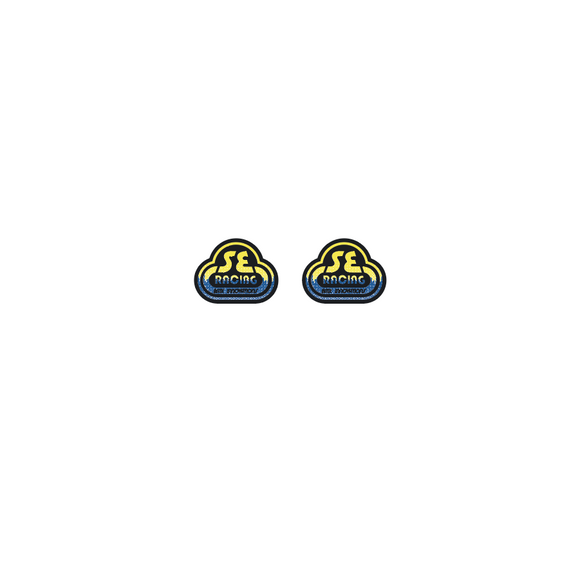 SE Racing seat post / handlebar decal - Drippy Font - Yellow/Blue/Black