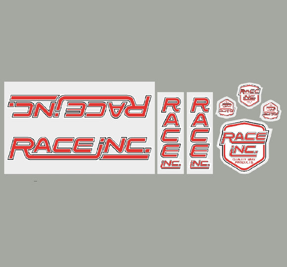 Race Inc. RA Decal set - CUSTOM red/black/white