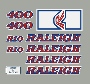Raleigh - R10 - RED BLUE decal set