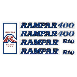Rampar - 400 R10 Blue On Clear Decal Set Old School Bmx Decal-Set