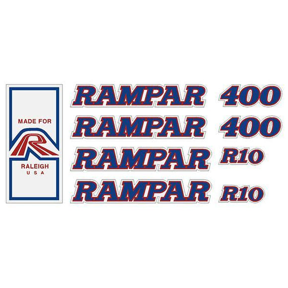 Rampar - 400 R10 Blue On White Decal Set Old School Bmx Decal-Set