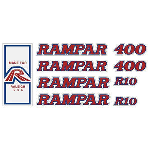 Rampar - 400 R10 Red On White Decal Set Old School Bmx Decal-Set
