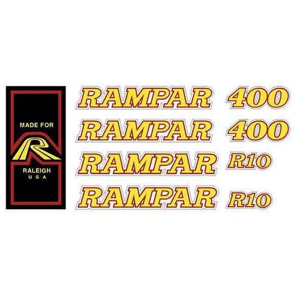Rampar - 400 R10 Yellow On Clear Decal Set Old School Bmx Decal-Set