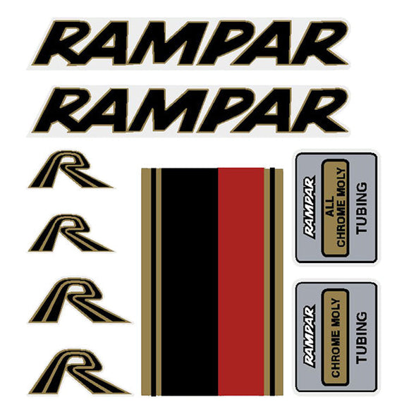 Rampar BMX - BMX Products Inc made - for Nickel-plated frame GOLD decal set