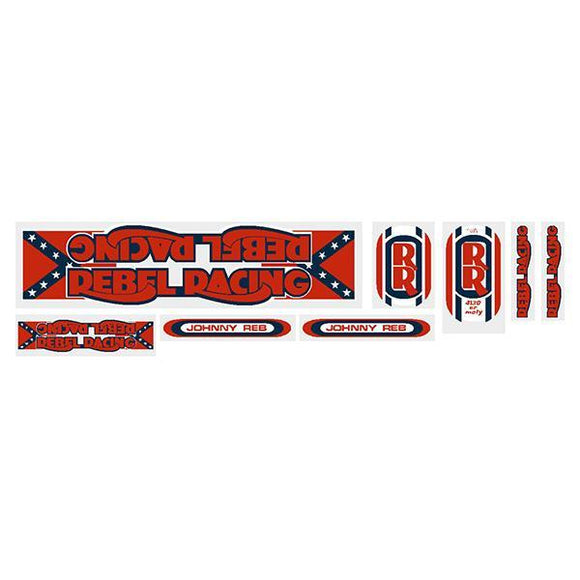Rebel Racing - Gen 2 Johnny Reb On Clear Decal Set Old School Bmx Decal-Set