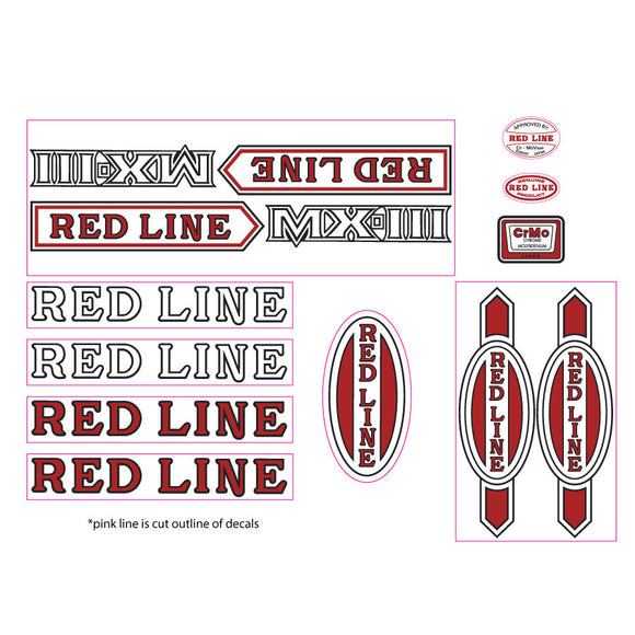 Redline MX-III early font decal set
