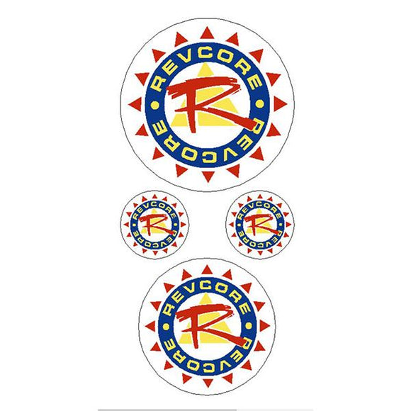 REVCORE - Yellow red blue on WHITE - round decal pack