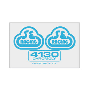 SE Racing - Seat tube decal - 4130 BLUE on clear
