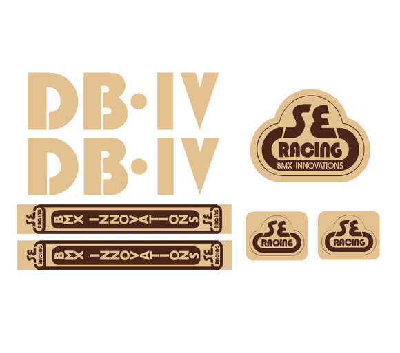 SE Racing - DB-IV decal set - tan/brown - DIECUT