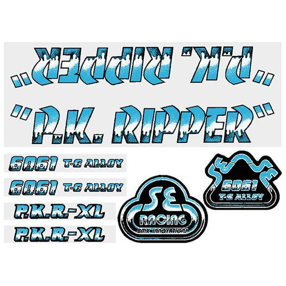 SE Racing - P.K. Ripper Decal set - Drippy Font - Blue