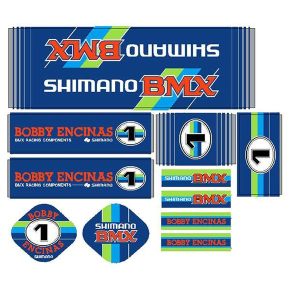 Shimano Bmx Bobby Encinas - Blue Decal Set Old School Bmx Decal-Set