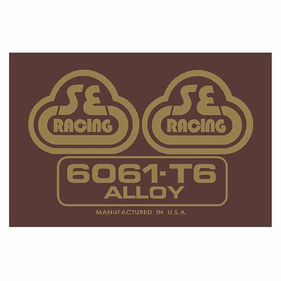 Se Racing - Seat Tube Decal 6061 Brown With Gold Old School Bmx