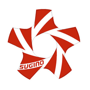 Sugino - Chain ring Spider decal - Red on clear