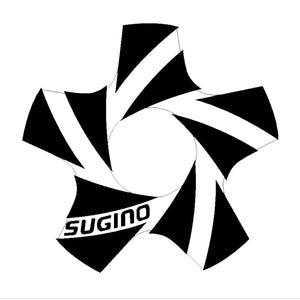 Sugino - Chain ring Spider decal - Black on clear