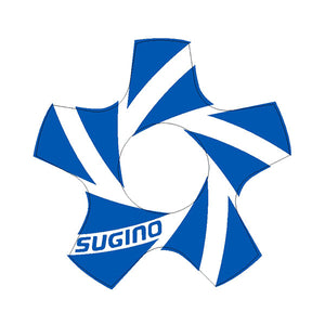 Sugino - Chain ring Spider decal - blue on clear
