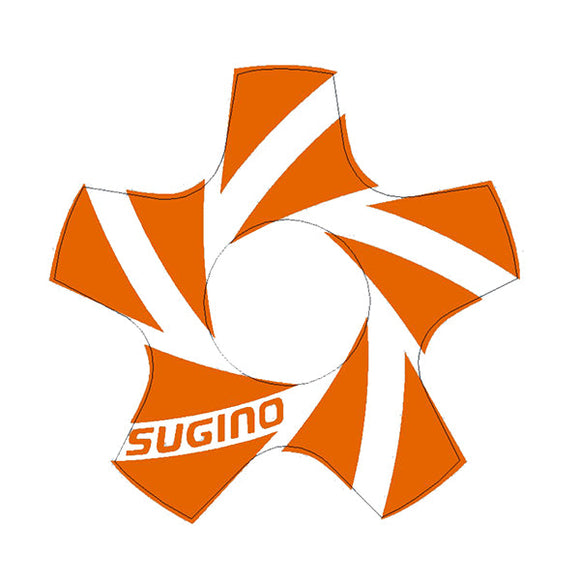 Sugino - Chain ring Spider decal - Orange on clear
