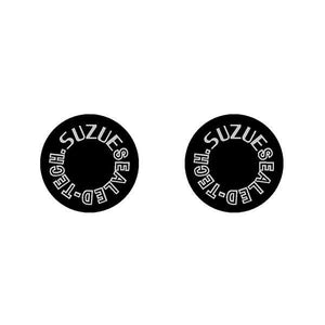 Suzue - Sealed-Tech -Round Black (Pair) Hub Decals Old School Bmx Decal