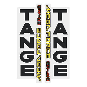 Tange Megaforce Black Fork Decal Set - Old School Bmx