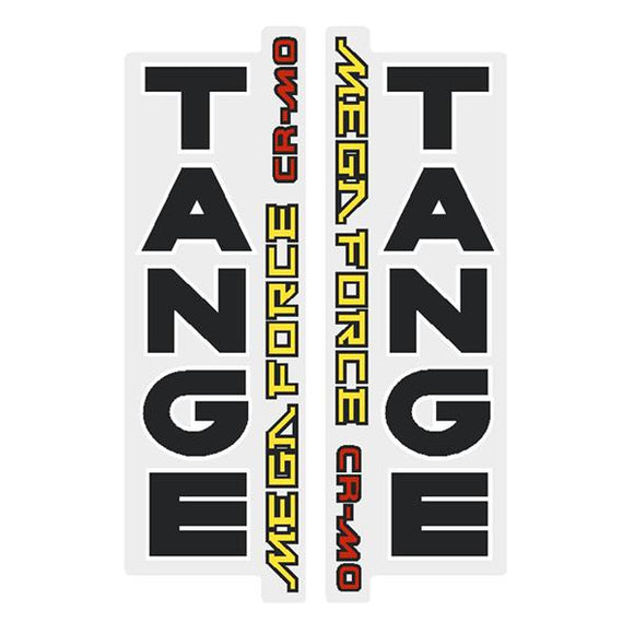 Tange Megaforce Black Fork Decal Set - Old School Bmx