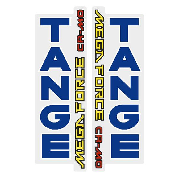 Tange Megaforce Blue Fork Decal Set - Old School Bmx