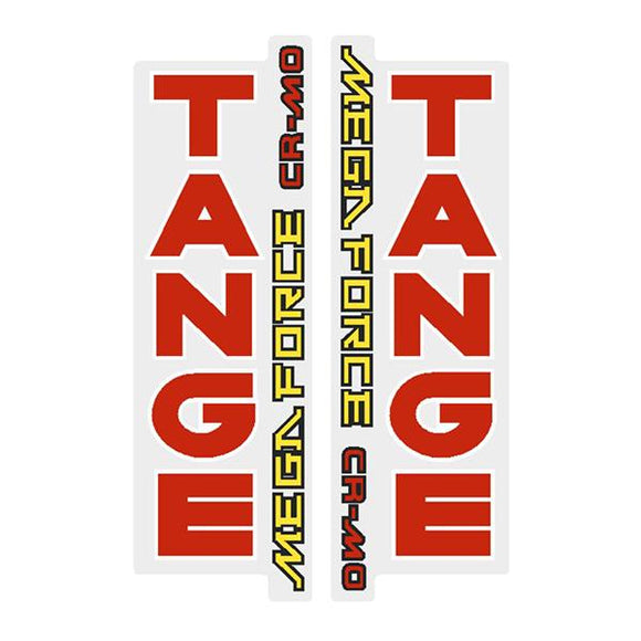 Tange Megaforce Red Fork Decal Set - Old School Bmx
