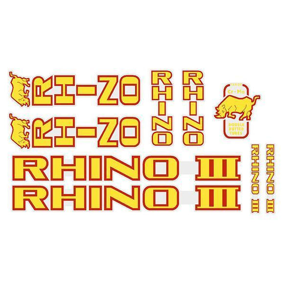 Tange Rhino Iii - Yellow With Red Outline Decal Set Old School Bmx Decal-Set