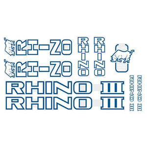 Tange Rhino Iii - White With Blue Outline Decal Set Old School Bmx Decal-Set