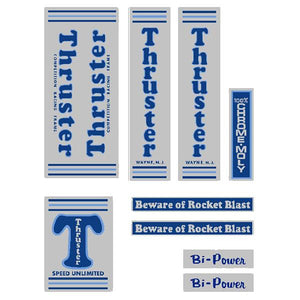 Thruster - BI POWER BLUE T on chrome decal set